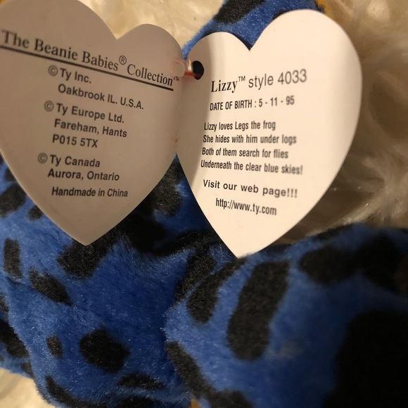 RARE ORIGINAL Beanie Baby Lizzy Mint condition with Errors retired. - Picture 4 of 11